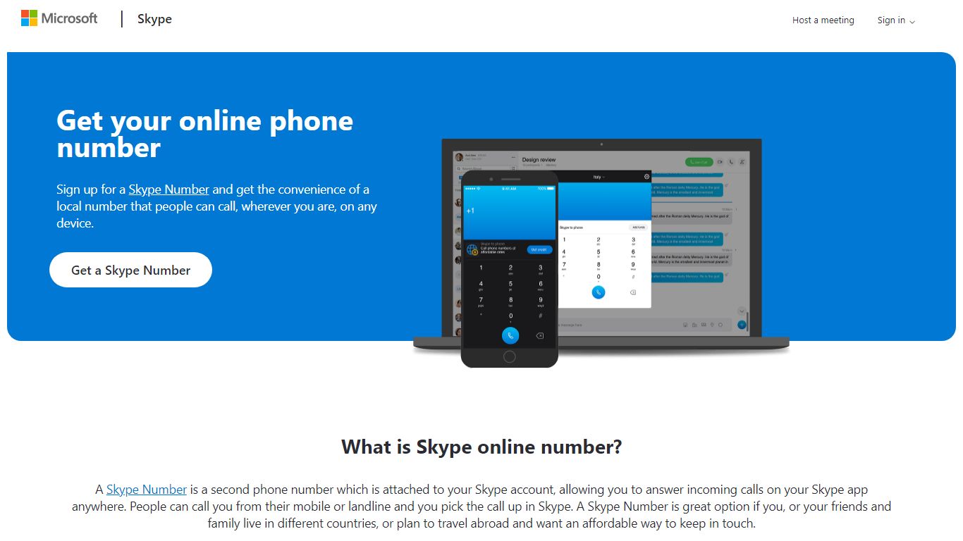 Online phone number | Skype number | Skype